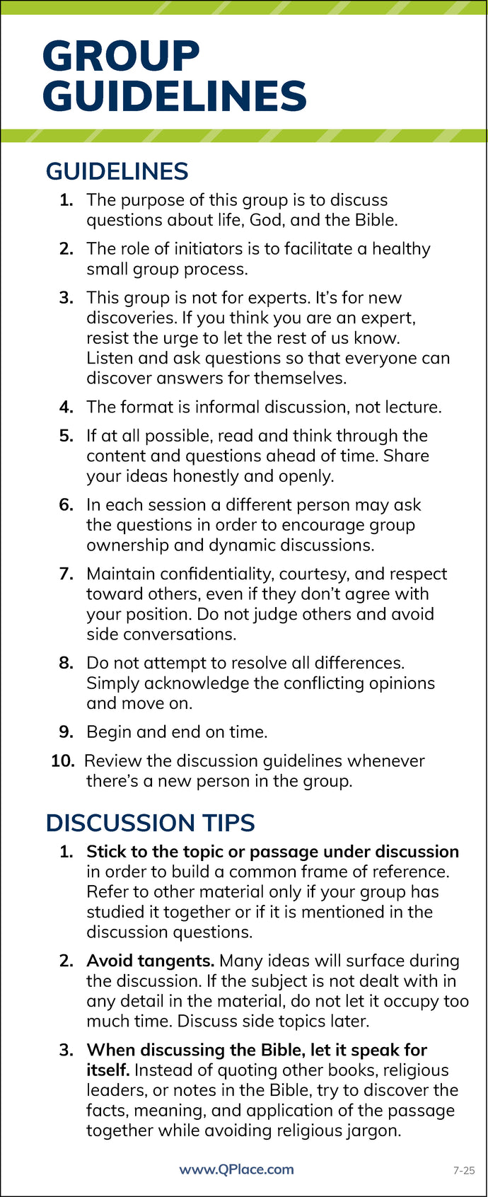 Group Guidelines Card